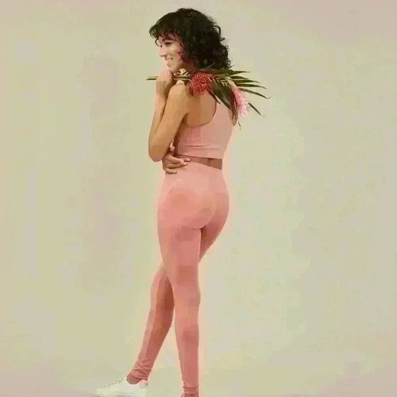 Girlfriend Collective Set Pink Dusty Rose Compression Leggings + Bra Size S - Picture 1 of 14